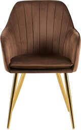 thumbnail of Esszimmerstuhl SULIS - Samt Braun 60x86x57 cm Gold | Essstühle Esszimmerstühle Küchenstühle Wohnzimmerstühle