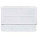 thumbnail of Mobiles Schrankbett 140x200 mit Schubladen und Regalfunktion, Kiefernholz/MDF, weiß – Platzsparend und funktional für kleine Räume
