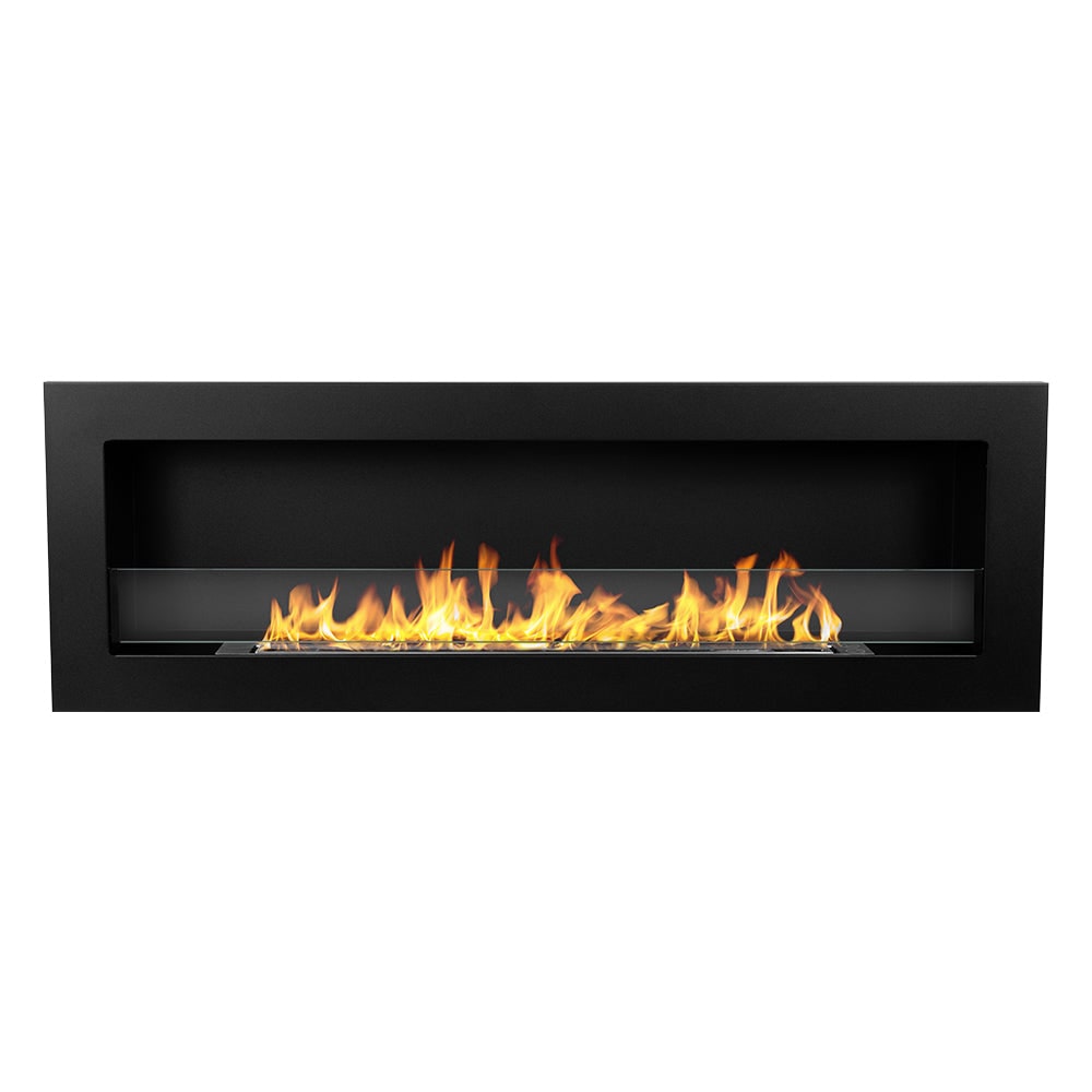 Eingebauter Bioethanol-Wandkamin 120x40 LIVORNO 120 Schwarz