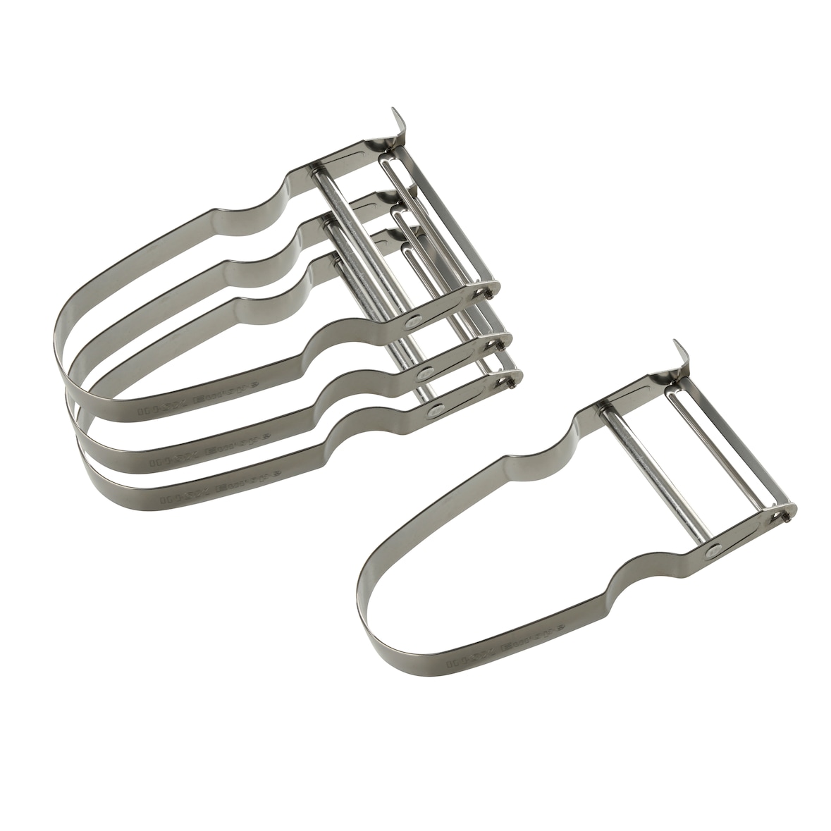 METRO PROFESSIONAL Sparschäler, Edelstahl, 11.5 x 6.5 cm,  silber, 4 Stück