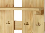 thumbnail of Breite Wand-Garderobe Kiefer massiv als Flurgarderobe oder Kleiderhaken mit Hutablage 90.80-10