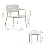 thumbnail of Gartenmöbel Set 2 Sessel mit Armlehnen und Tisch aus Polypropylen stapelbar für Terrasse Balkon Pool Outdoor Bar modernes Relax Dora