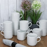 thumbnail of 12x Salzburg Kaffeebecher 230ml weiß Porzellan-Tassen 12 Personen stapelbar
