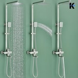 thumbnail of KLARWERK® LANA | Duscharmatur Set mit Regendusche & Handbrause Silber Edelstahl | Design Dusche Mischbatterie| Premium Duschsäule Duschsystem komplett