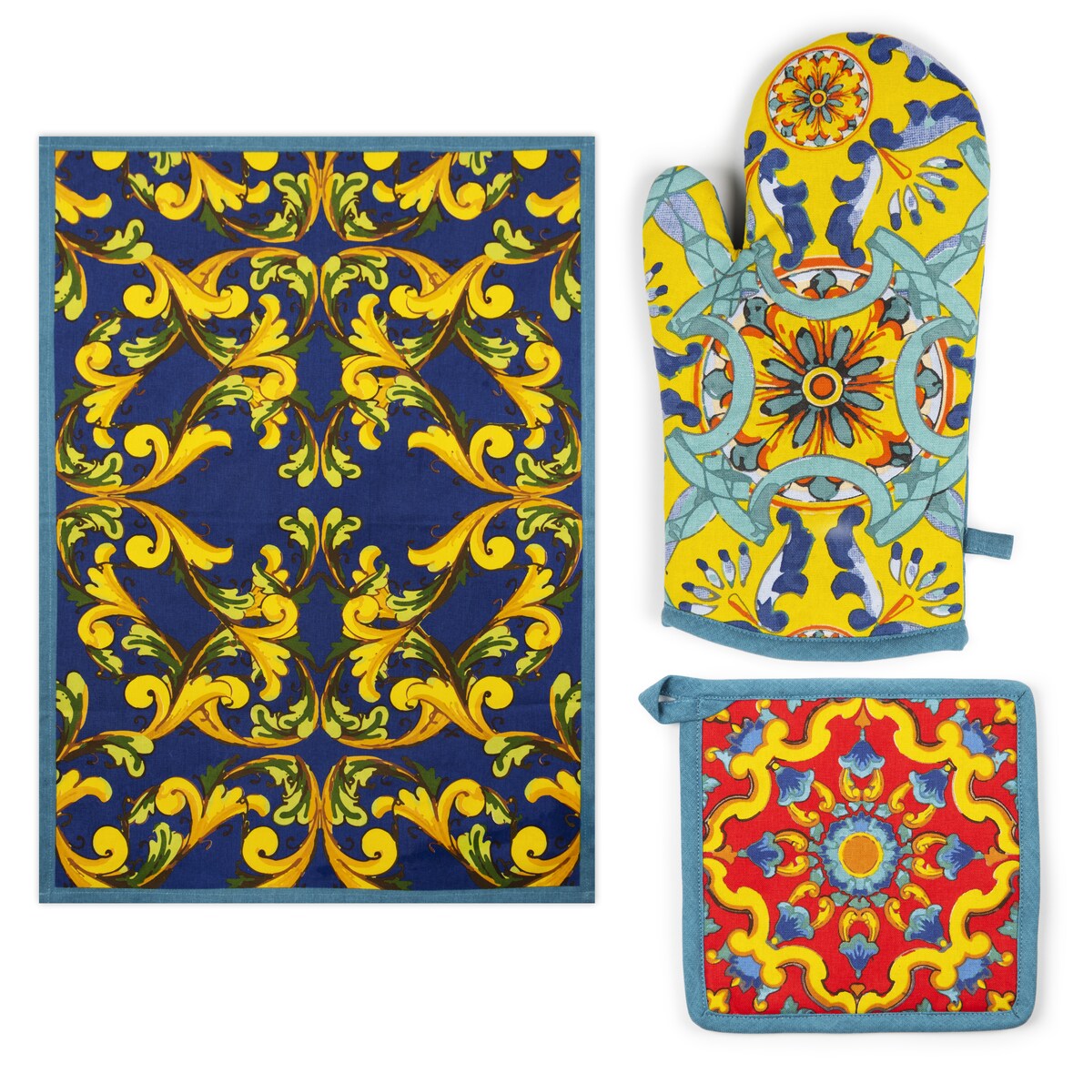 Excelsa Küchentextilien-Set 3-Teilig Trinacria Bunt