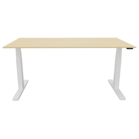 Schreibtisch elektrisch höhenverstellbar, 180x80cm, ahorn/weiß