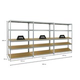 thumbnail of PROREGAL Mega Deal | 3x Schwerlastregal Big Elephant M | HxBxT 180x120x60 cm | Fachlast 250kg | Verzinkt | Stecksystem Lagerregal Regalsystem 3 Stk.