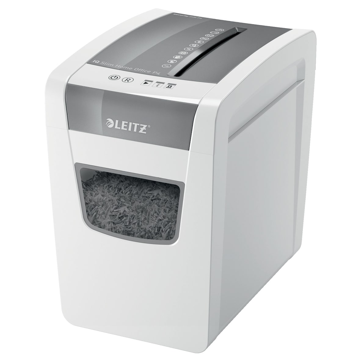 Destructora Leitz IQ Slim Home Office P4, blanco/plata (80010100)