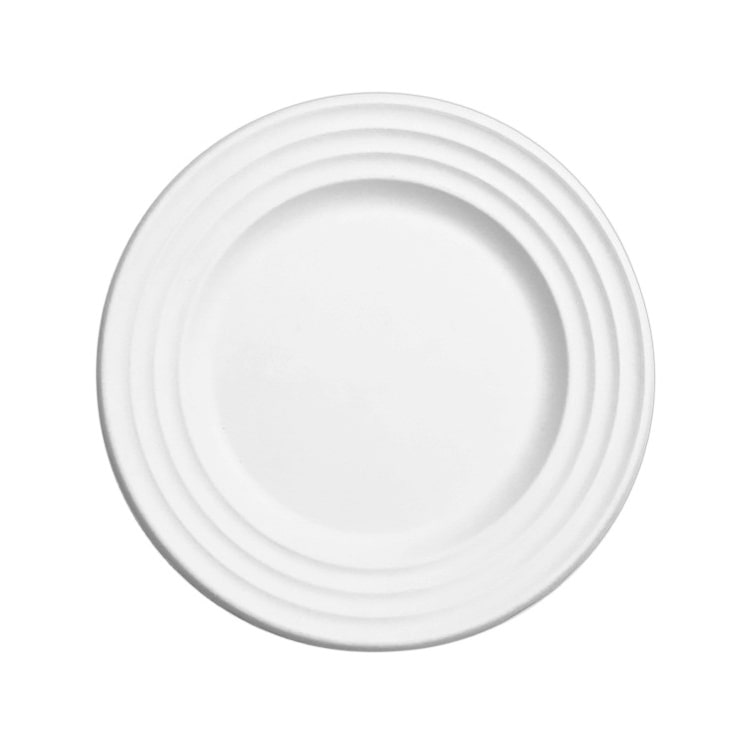 MONOUSO - Zuckerrohr Teller "Premium Wave" Weiß Ø26cm (400 Stück)