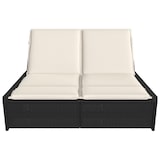 thumbnail of vidaXL Ligbed 2-persoons met kussens poly rattan zwart