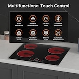 thumbnail of Placa de cocción de vitrocerámica CDV 60 cm, 4 zonas, 9 niveles, control táctil, 6000 W, CDVER604