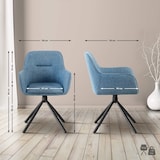 thumbnail of Lote de 2 sillas de tela Tipton Azul