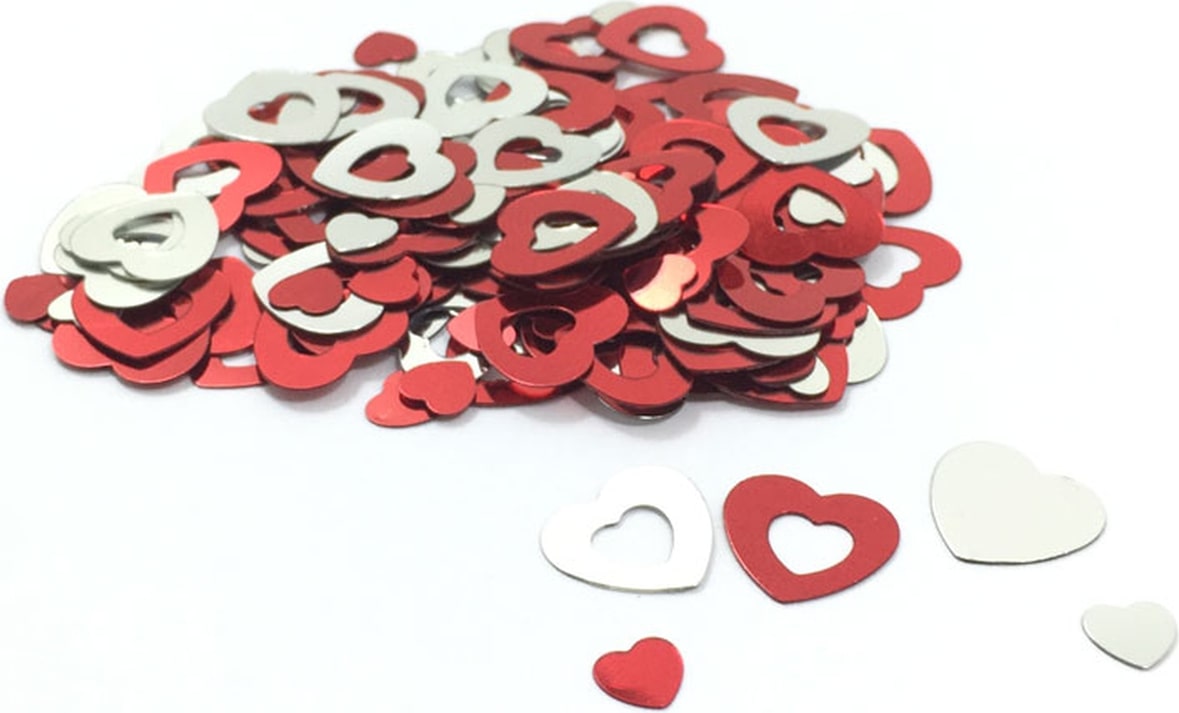 50x Metallkonfetti Herzen Metallic-Glanz 15gr.