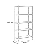 thumbnail of SimonRack Metallregal, 2000x1100x400 mm, 5 Ebenen, Metallboden, 200 kg Biegepunkt, Blau/Weiss - Simonclick