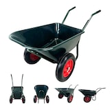 thumbnail of 2-Rad-Schubkarre 100 Liter 160 kg Tragkraft Kunststoffwanne PU Vollgummirad auf Stahlfelge Bauschubkarre