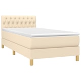 thumbnail of vidaXL Boxspringbett mit Matratze & LED Creme 90x200 cm Stoff