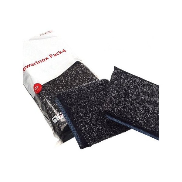 Estropajo acero inoxidable con esponja PowerInox de Vileda. Pack 4 uds