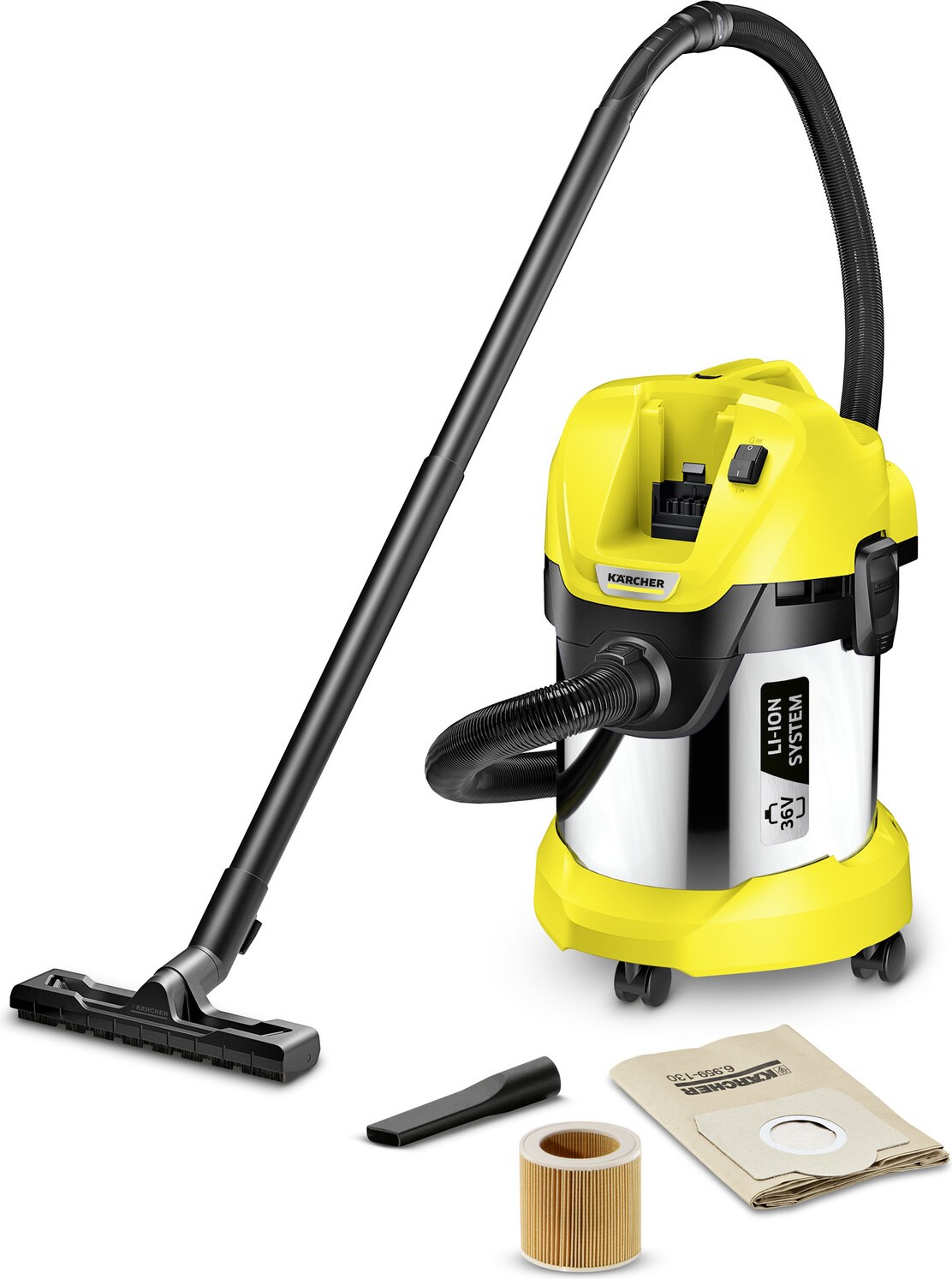 Kärcher WD 3 Battery Premium Schwarz, Gelb 17 l 300 W