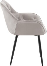 thumbnail of DELUKE® Esszimmerstuhl VIVI - Grau Samt, Metall 83x58x62cm Strapazierfähiger & pflegeleichter Bezug Esszimmerstühle Stuhl Esszimmer Küchenstühle