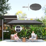 thumbnail of Outsunny sombrilla doble 4,6x2,7 m sombrilla terraza exterior con manivela manual resistente al agua y protección solar gris