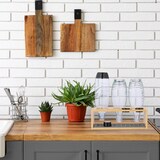 thumbnail of Relaxdays Flaschenhalter kompatibel mit Sodastream-Flaschen, Bambus, Silikonmatte, 3er Flaschenständer, natur/grau