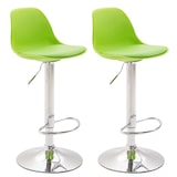 thumbnail of Conjunto de 2 bancos de bar em plástico Kiel cromo/verde