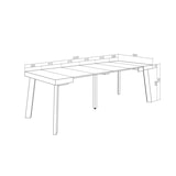 thumbnail of Uitschuifbare Consoletafel, Console table, 222x90x73cm, Voor 10 personen, Houten poten, Moderne stijl, Eiken/Wit _ 309_19