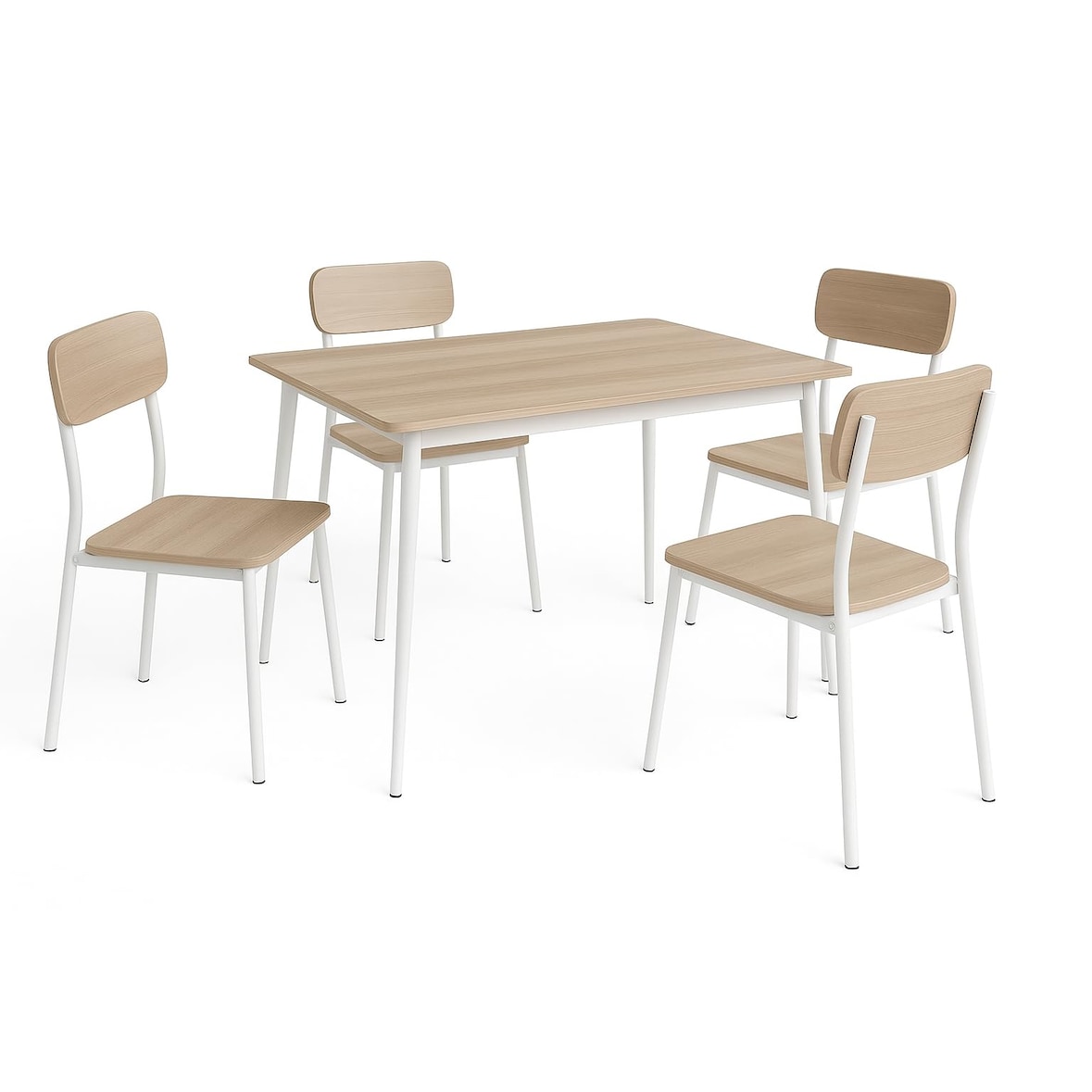 DUPI Conjunto Mesa y 4 sillas NEW XOBE, Fabricado con Metal y MDF, Mesa Comedor, Conjunto Estilo Atemporal (Taupe) 110x70 cm