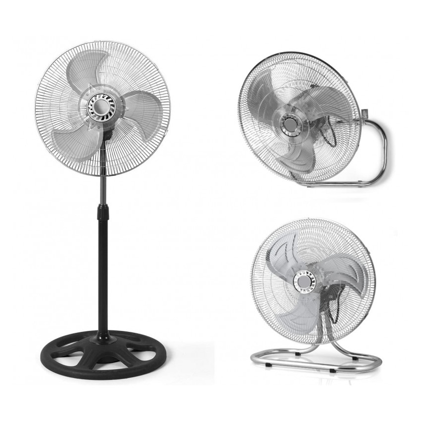 Ventilador de pie pared mesa suelo 3 en 1 metálico 18' aspa aluminio Giratorio Summer