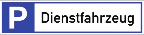 Dreifke® Schild, Parkplatzreservierer Dienstfahrzeug, Alu, 460x110 mm