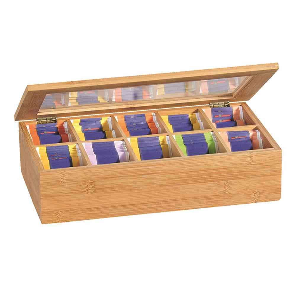 KESPER Teebox Bambus mit 10 Fächern