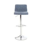 thumbnail of Banco de bar Hover em tecido azul/metal cromado