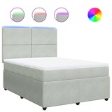thumbnail of vidaXL Boxspringbett mit Matratze Hellgrau 140x200 cm Samt