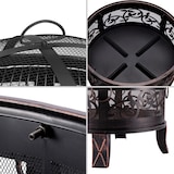 thumbnail of GARDEBRUK® Feuerschale mit Funkenschutz Schürhaken Abdeckung Ø67cm Stahl Feuerkorb Feuerstelle Terrassenofen Garten