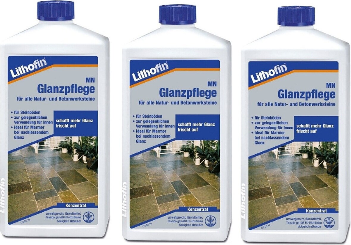 Lithofin MN Glanzpflege für Natur und Betonwerksteine 3 x 1 Liter