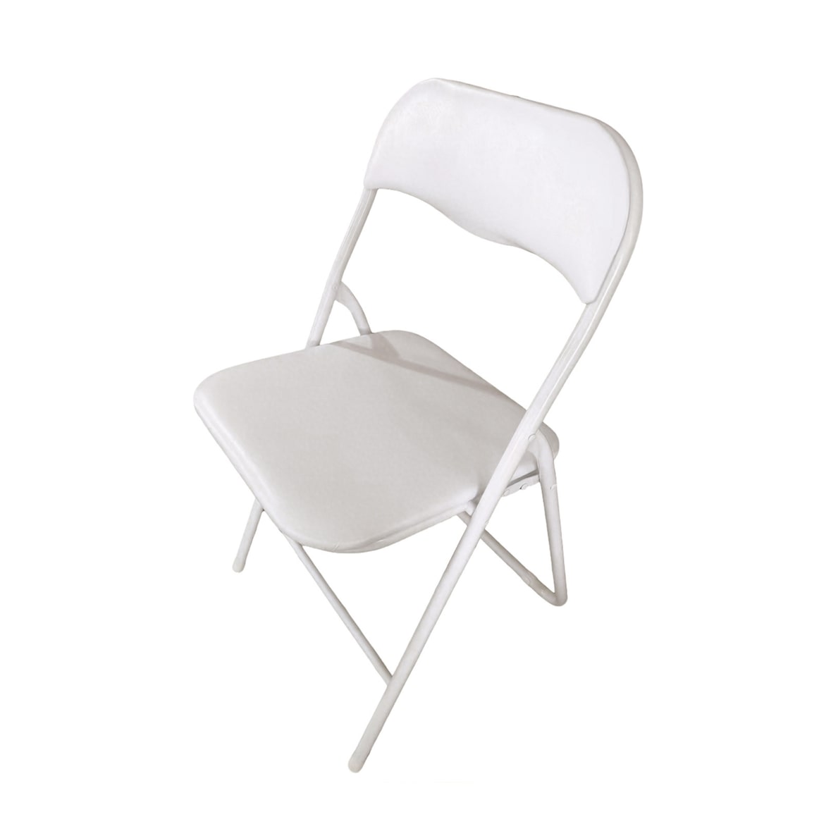 Pack 100 Sillas Blancas Plegables Premium con Estructura Metálica y Asiento Acolchado en Polipiel PU. Respaldo Ergonómico (80x44x43,5 cm)