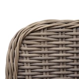 thumbnail of 2er-Set Poly-Rattan Stuhl HWC-E98, Rattanstuhl Gartenstuhl Korbsessel, Spun Poly halbrundes Rattan MVG beige Kissen grau