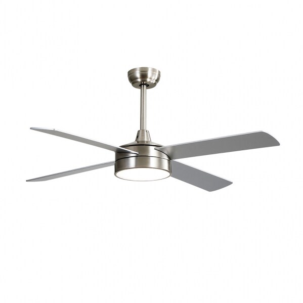 IluminaShop Ventilador de Techo LED  24W Niquel / Haa  Plata  Motor AC  3000+4000+6000