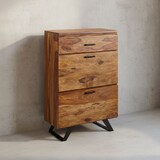 thumbnail of Kommode Sheesham, Highboard, Metallgestell, 3 Schubladen. 80x42x120 cm | Kadima Design