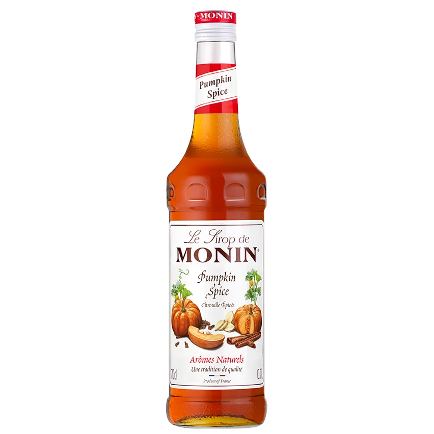MONIN - Sirop de Citrouille Saveur Epicée 70 cl pour boissons chaudes, cocktails ou latte
