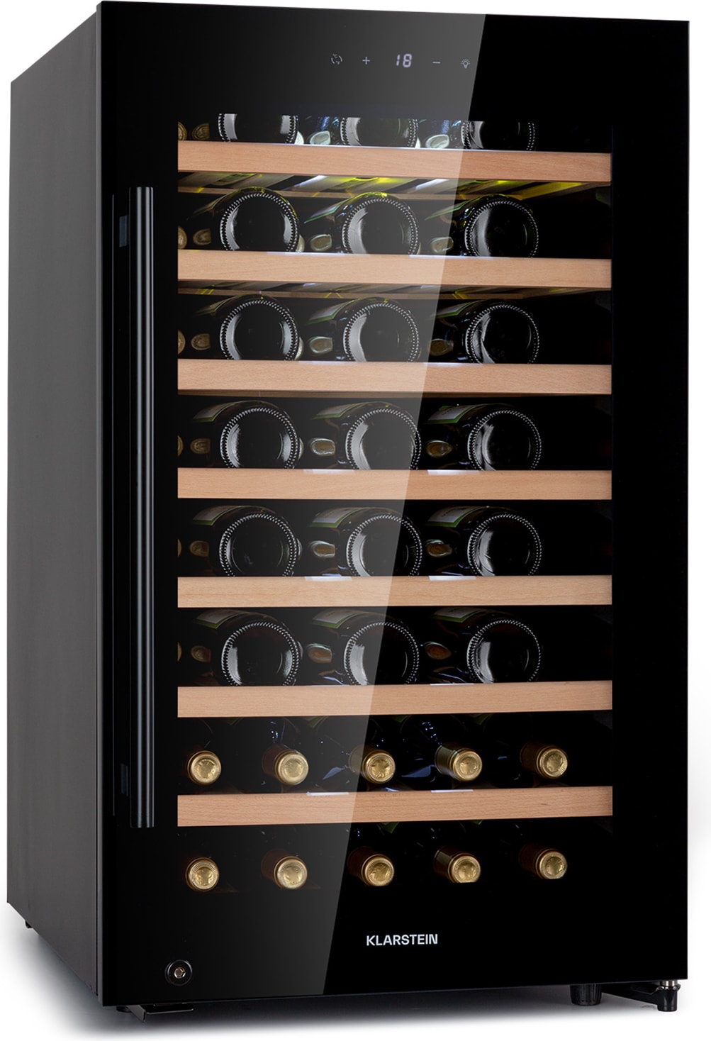 Klarstein Barossa 50 Uno Weinkühlschrank 1 Zone 120 Ltr 50 Fl Touch-Display Schwarz