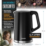thumbnail of Arendo Wasserkocher, Edelstahl oder Glas, Temperaturanzeige & Warmhaltefunktion