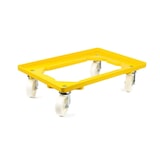 thumbnail of PROREGAL Transportroller Kistenroller Logistikroller mit Kunststoffräder gelb | HxBxT 15x60,7x40,7cm | Offen | 2 Lenkrollen & 2 Bremsrollen | 2 Stück