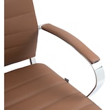 thumbnail of DELUKE® Bürostuhl Ergonomisch EVOK Schreibtischstuhl Echtleder Höhenverstellbarer Drehstuhl Chefsessel, Computerstuhl 130 kg Hellbraun