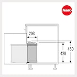 thumbnail of Hailo Abfallsammler 3418071 MF Swing Uno 18 Liter dunkelgrau