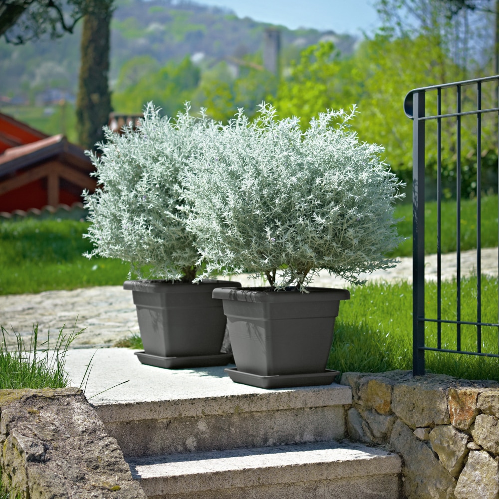 Kübel KREA quadratisch 30 cm anthrazit