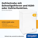 thumbnail of Exquisit Gefriertruhe, Kombigerät, Tiefkühltruhe, 98 Liter, 4-Sterne-Gefrieren, Gefriertruhe klein, Toplader, GT101-E-040E weiss