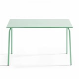 thumbnail of Ensemble table de terrasse et 4 fauteuils en métal vert sauge - Oviala