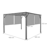 thumbnail of Pergola Baia, pavillon de jardin abri de terrasse, solide armature en acier 6cm + toit coulissant taupe ~ 3x4m