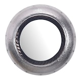 thumbnail of Wandspiegel 74 cm Metall Design Hängespiegel Silber, Aluminium Dekospiegel Rund mit Rahmen Hammerschlag, Spiegel Wand Groß, Flurspiegel